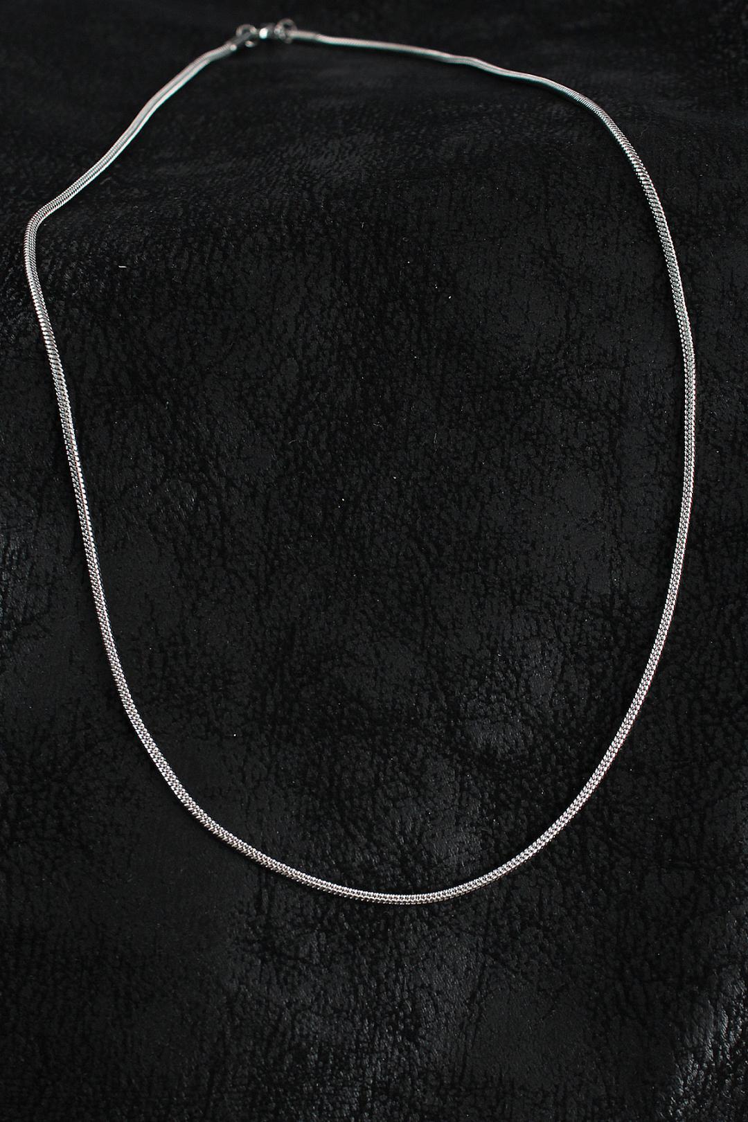 316L Çelik Örme Zincir Model Gümüş Renk Erkek Kolye