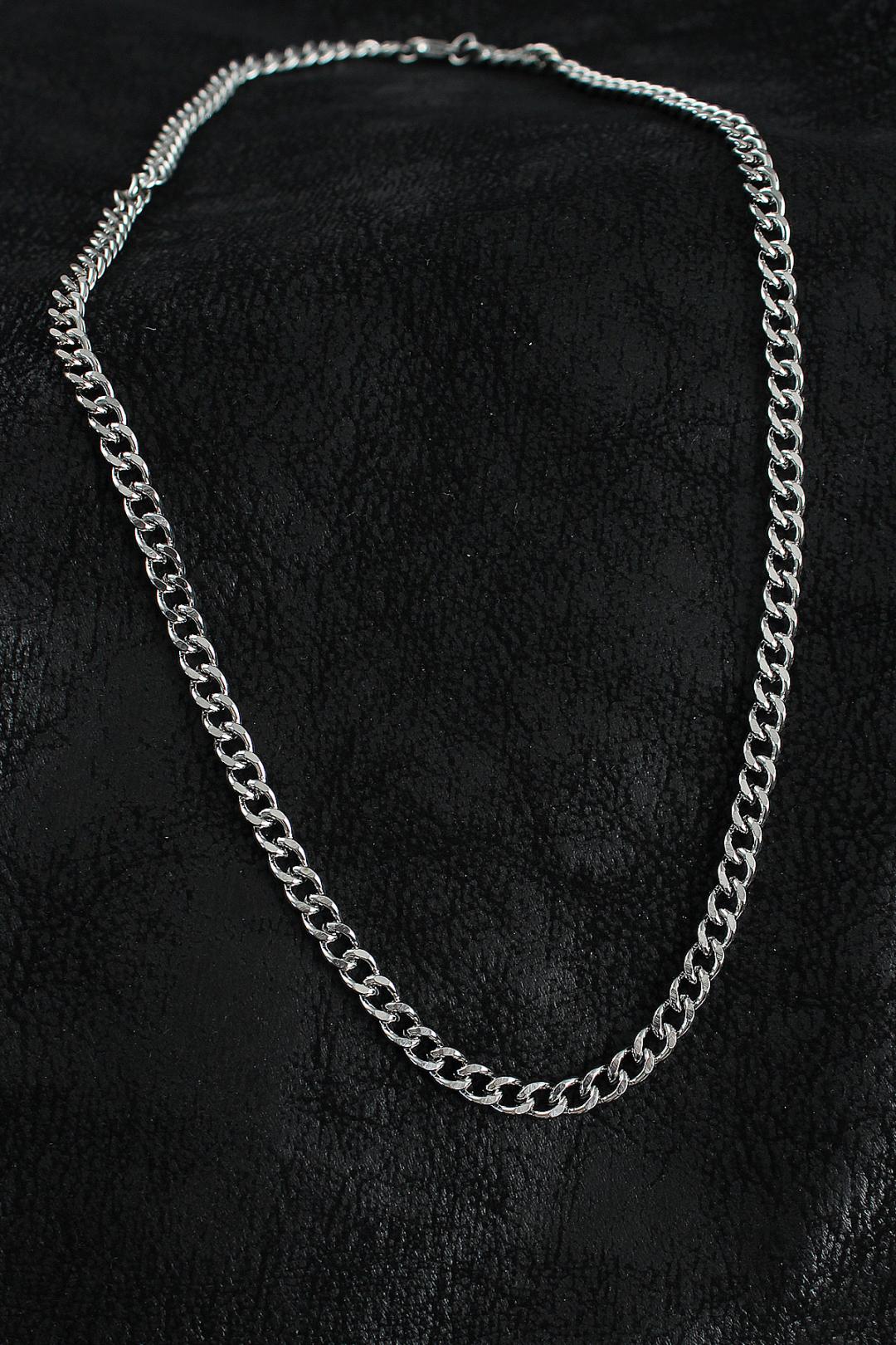 316L Çelik Klasik Zincir Model Gümüş Renk Erkek Kolye ERK1388